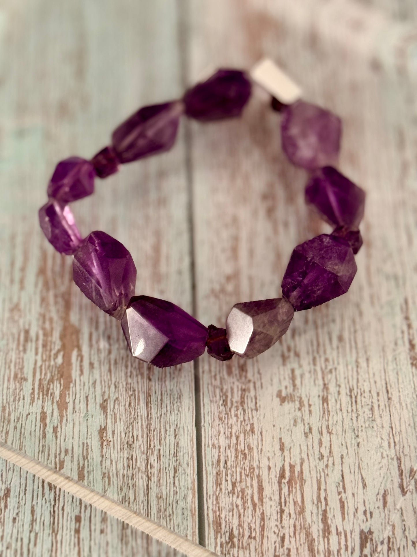Amatista Corte Tumble Pulsera