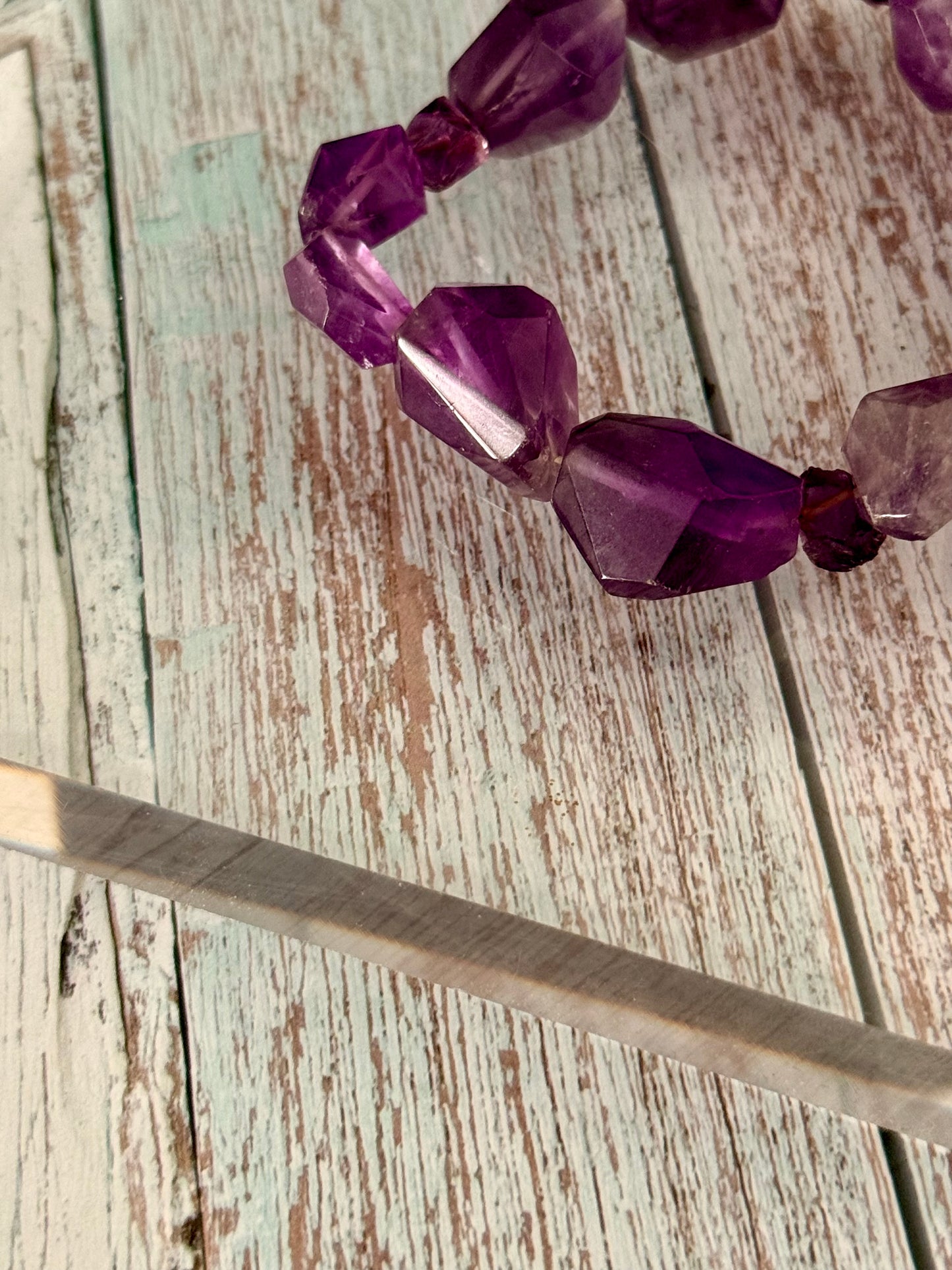 Amatista Corte Tumble Pulsera