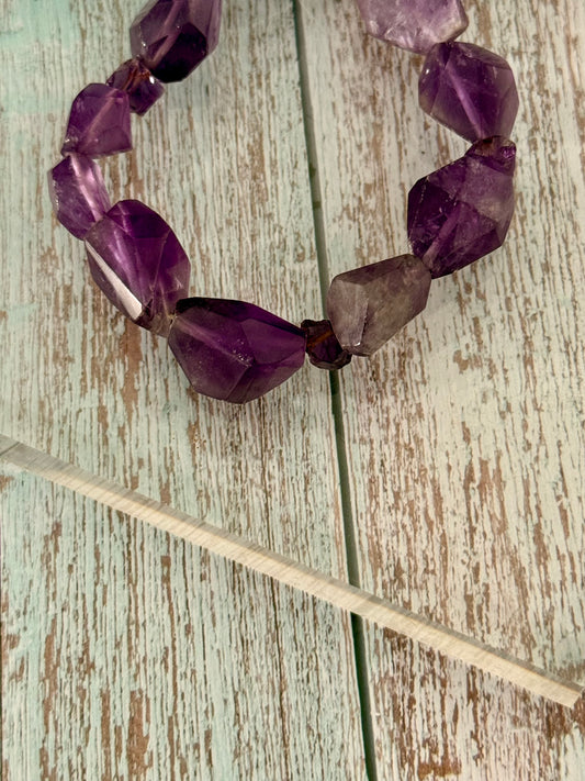 Amatista Corte Tumble Pulsera